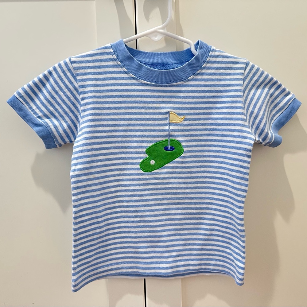 Little English Blue and White Striped Golf Tee
